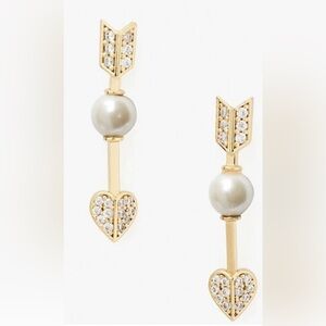 Kate Spade Gold and Silver Pearl Arrow Earrings
